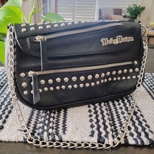 Harley-Davidson® Womens Rider Moto Black Leather Bag